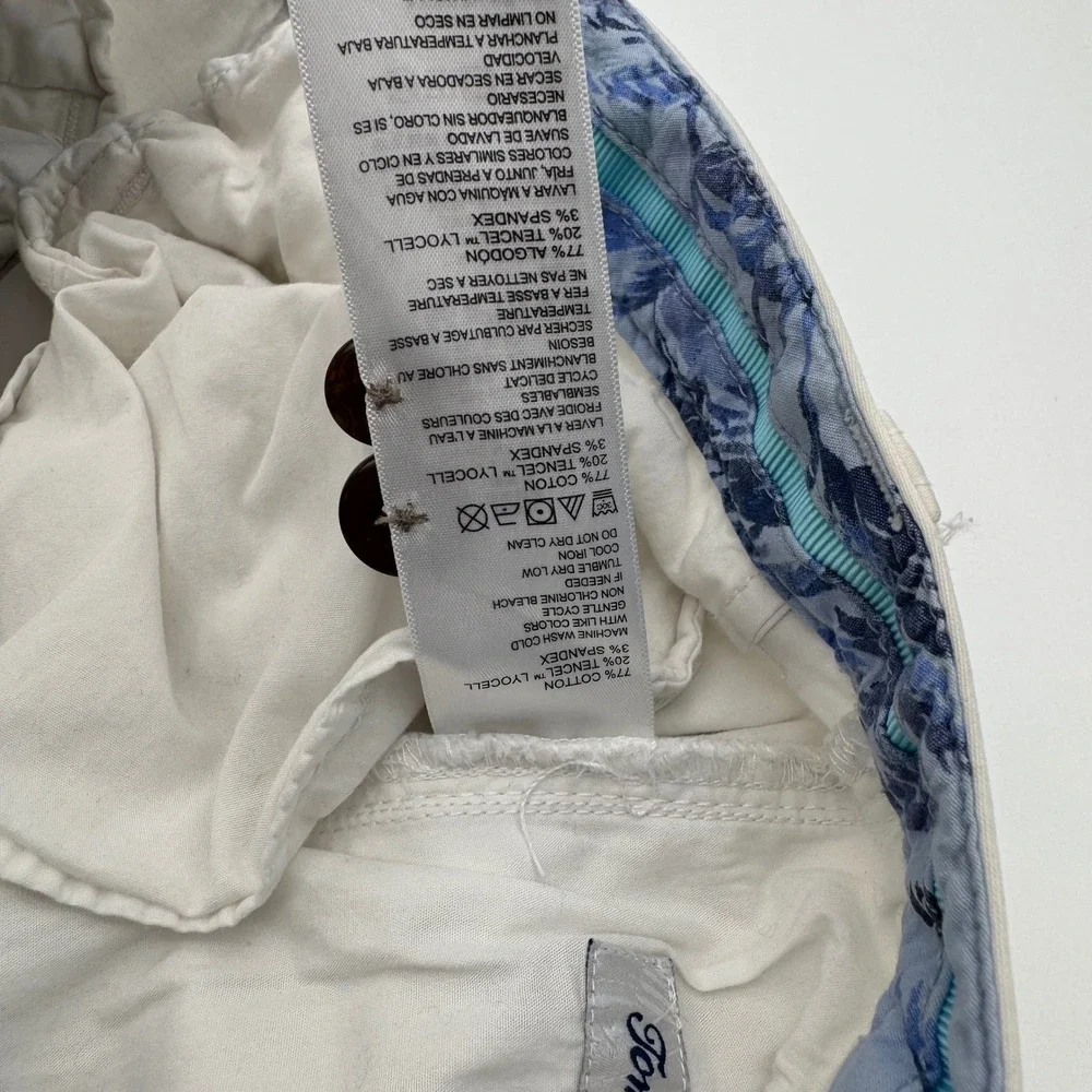 Tommy Bahama Chino Shorts Mens 32 Bone White Cotton Tencel Blend 10